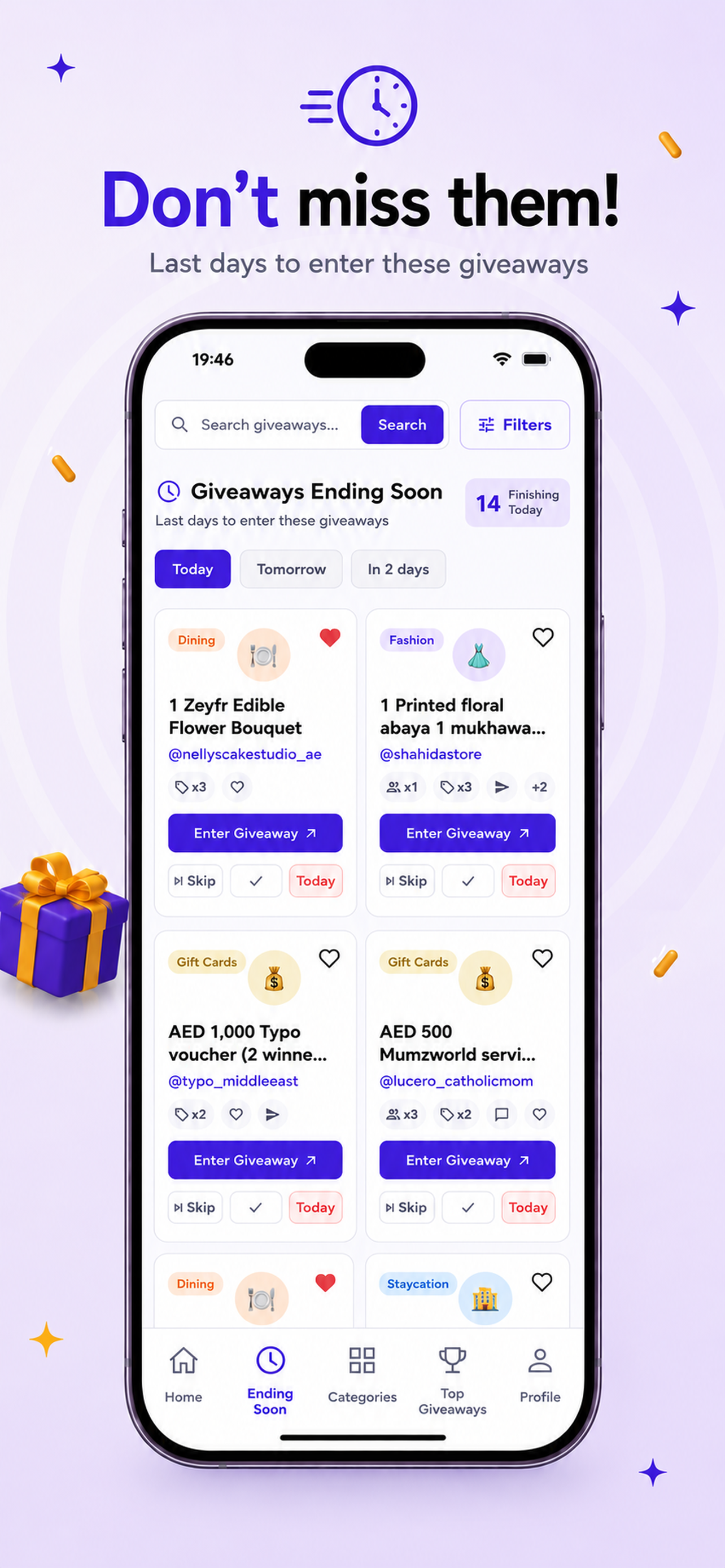Find Prize Hub giveaways that are ending soon